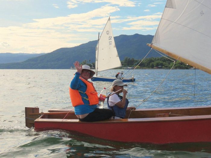 holding tiller extension properly - Oz Goose sailboat